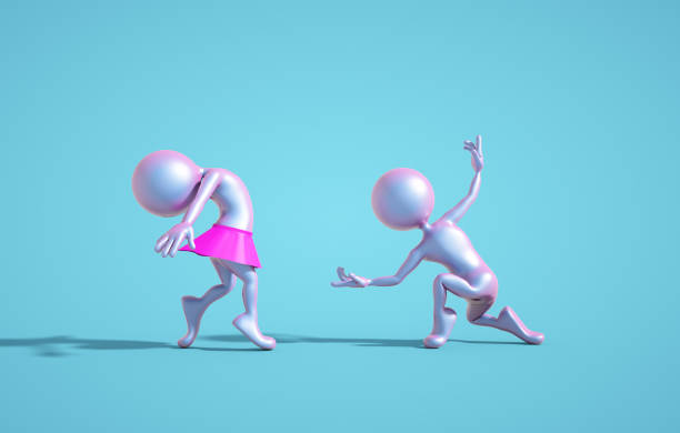 Couple of dancers. This is a 3d render illustration