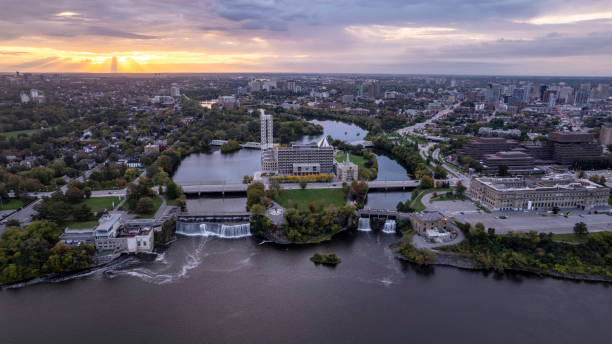 istock Sunrise in Ottawa by Rideau Falls 1343249204