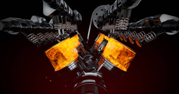 istock Power Hungry Working V8 Engine. Explosions And Sparks. 1343259275