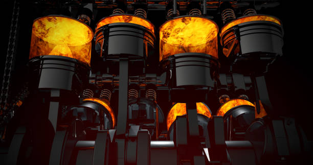 istock V8 Engine Pistons. Crankshaft In Motion. 1343259904