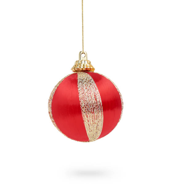 istock red Christmas ball is isolated on a white background 1343279089