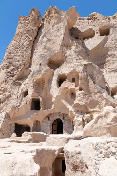 Unique fortress Ukhchisar. Large cave house in Cappadocia, Turkey.