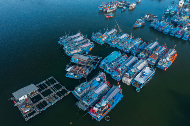 istock Fishing boats are nailing on Cua Be riverfront 1343285357