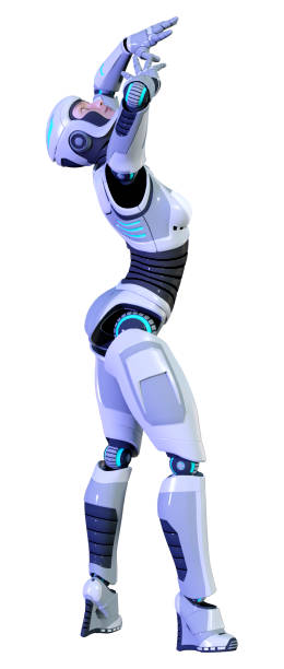 istock 3D illustration female robot on white 1343286292