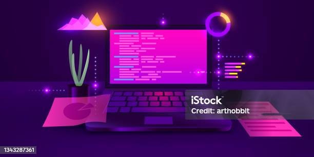 Software Development Web Coding On Laptop Programming Concept Website ...