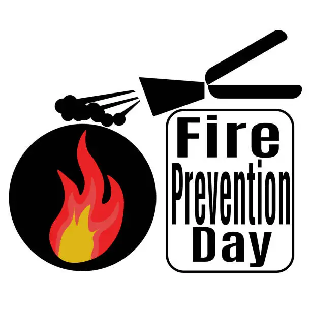 Vector illustration of Fire Prevention Day, Idea for poster, banner or flyer