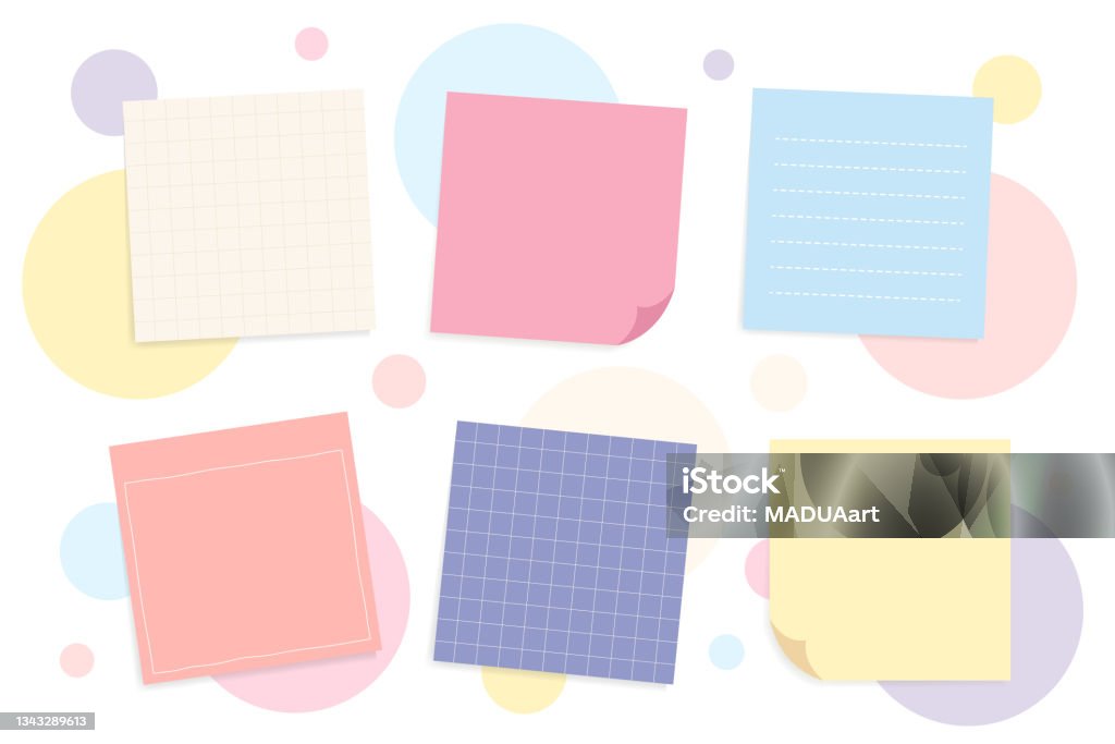 Colornote Paper Blank Blank Colorful Paper Note On Pastel Color Circle Background Empty ...