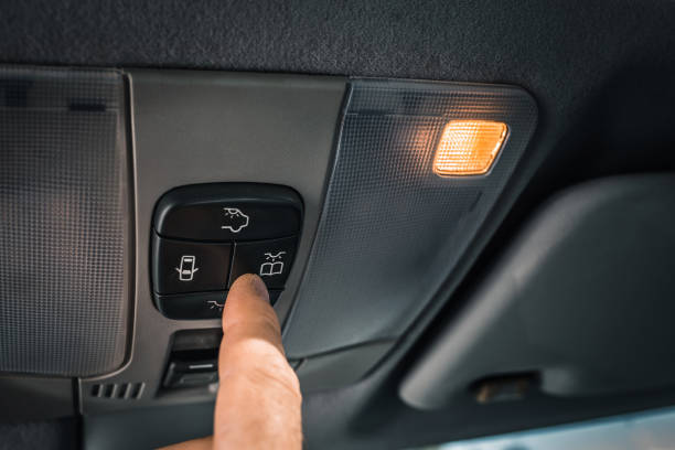 istock Saving energy and car battery charge - turns off car interior lighting 1343290850