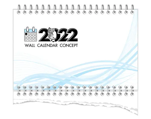 Vector illustration of 2022 wall calendar concept