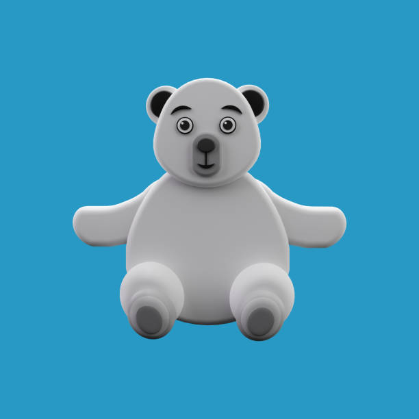 istock 3d white bear illustration isolated on white background. 3d polar bear illustration. Arctic animal illustration 1343297212