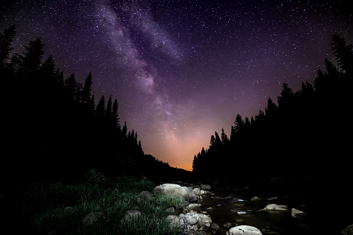 Night Sky and Milky Way Nature Panorama.