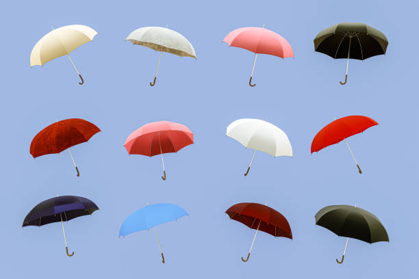 istock Umbrella 3D illustration, colored  umbrella background,banner, 3D illustration,. 1343302734