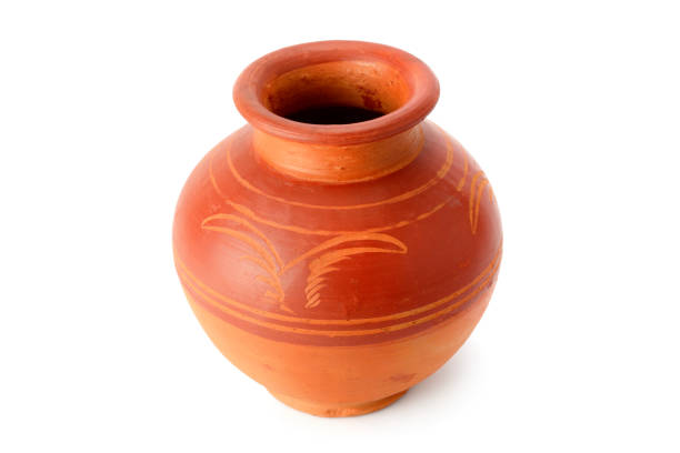 istock Brown Pottery vase isolated on white background 1343303492