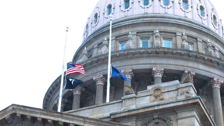 Boise, Idaho - December 21, 2018: Boise capitol during wintertime