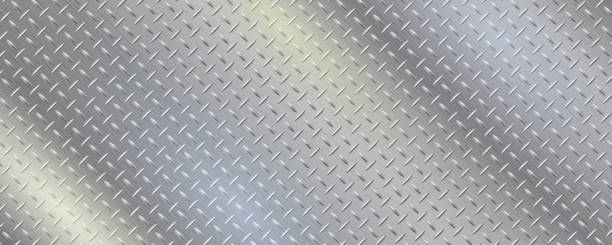 Diamond pattern metal plate. Texture with reflective stainless steel. Gray iron gradient vector illustration. Diamond pattern metal plate. Texture with reflective stainless steel. Gray iron gradient vector illustration. diamond plate stock illustrations
