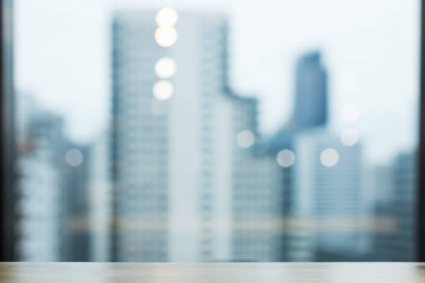 istock City view blurred background. Office and window view background, Bokeh and copy space 1343306701