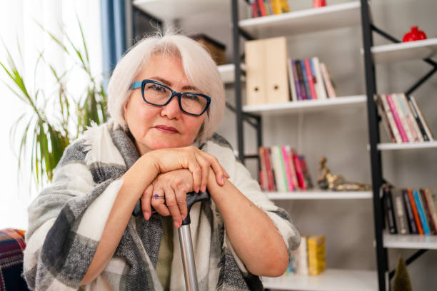 istock Elderly woman looking pensive 1343308768