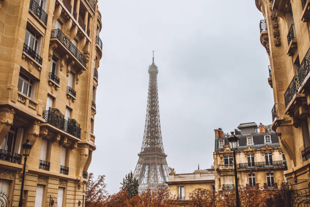 istock View of the Eiffel Tower from a Parisian street 1343309913