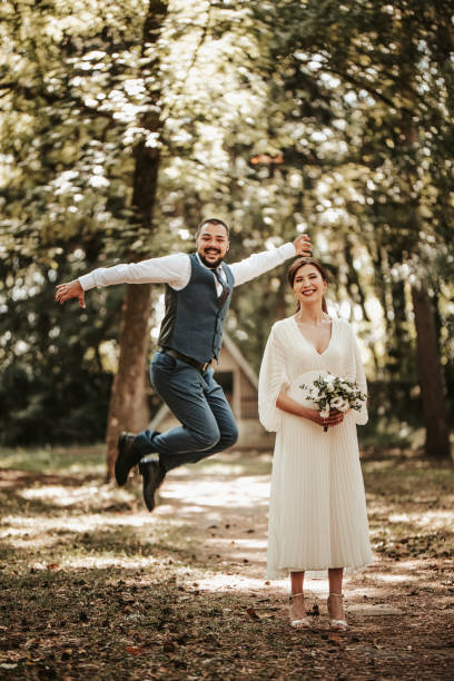 istock Happy groom in jump 1343311407