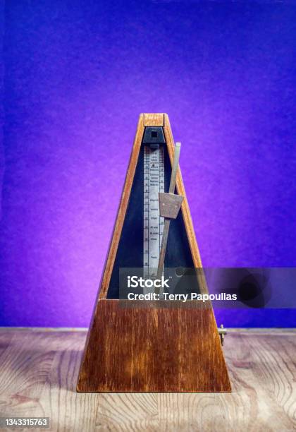 Classic Wooden Metronome Stock Photo - Download Image Now - Intermission, Art, Blogging
