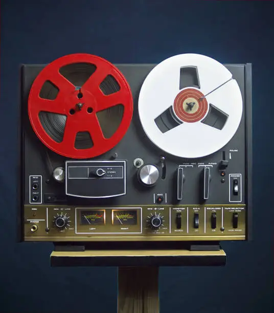 Photo of Reel tape. Analog music player and recorder.