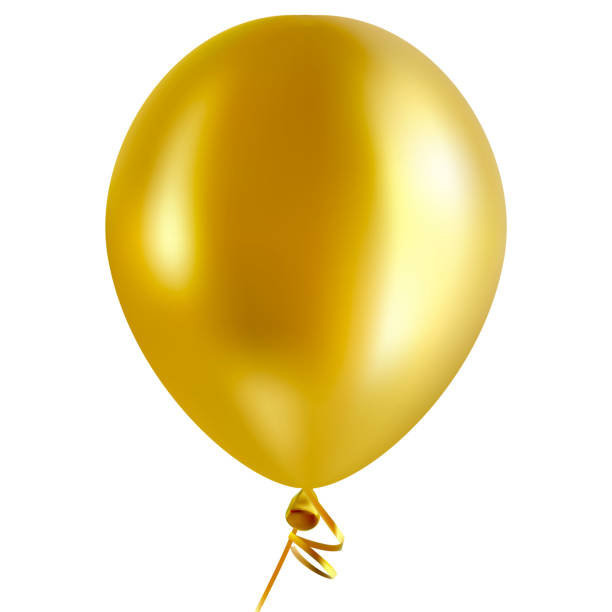 istock Gold Helium Balloon Isolated on Transparent Background. Golden Ballon in Realistic Style. 1343321008