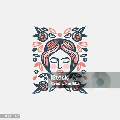 istock Woman’s head with roses 1343323197