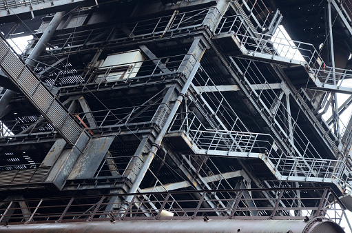 Stairs outside the chemical factory building