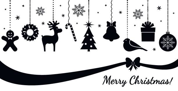 크리스바나9 - silhouette snowflake backgrounds holiday stock illustrations