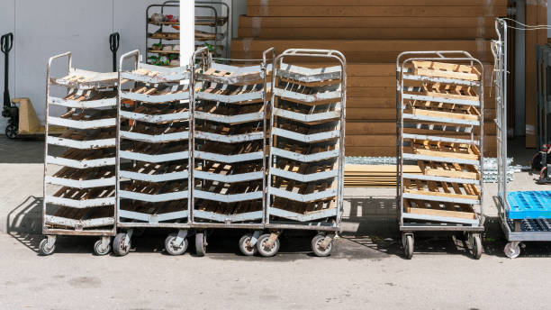 istock metal pallets supports stand near supermarket service exit 1343340249