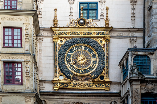 France, Great Clock of the city of Rouen in Normandy