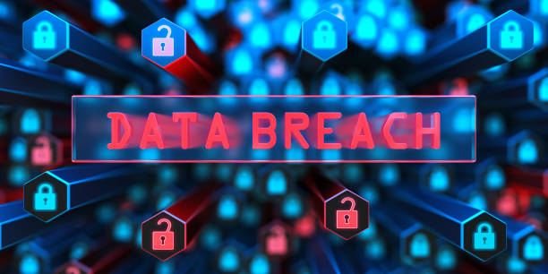해커의 공격 및 데이터 유출. 데이터를 암호화합니다. 디지털 잠금 장치. 암호화 된 컴퓨터 코드가있는 빅 데이터. 데이터를 보호합니다. 사이버 인터넷 보안 및 개인 정보 보호 개념. 데이터베� - security breach 뉴스 사진 이미지