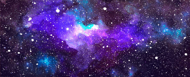 istock Vector cosmic illustration. Beautiful colorful space background. Watercolor Cosmos 1343350046