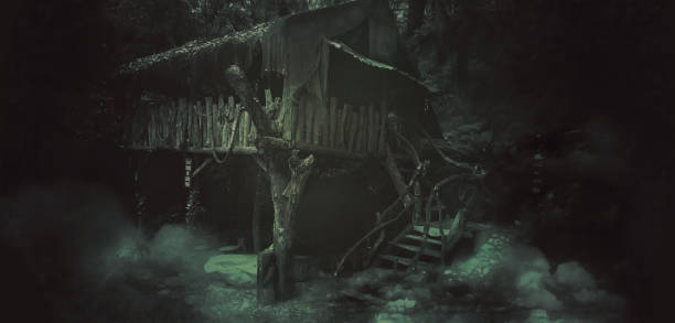 istock Haunted House Realistic illustration. Concept art for Halloween 1343350055