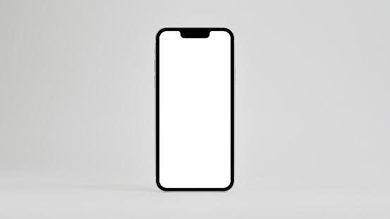 Smartphone mockup with blank white screen