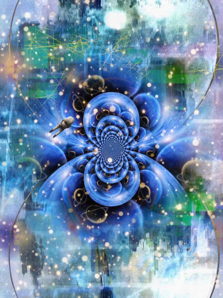 istock Astronaut Hovers in Space Painting 1343362013