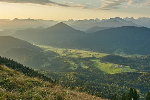 istock Scenic sunrise above a mountain range in the alps. 1343363947