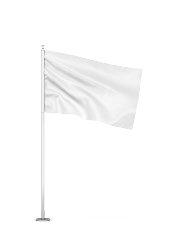 Blank flag. 3d illustration isolated on white background