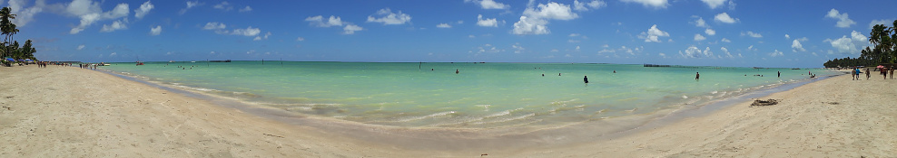 beautiful turquoise beach on the brazilian coast in Maragogi, Alagoas, Brazil. High quality photo