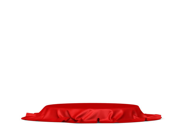 istock Podium covered with piece of cloth 1343369555