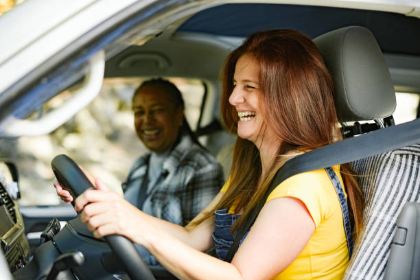 istock Diverse women riding caravan during trip 1343371590