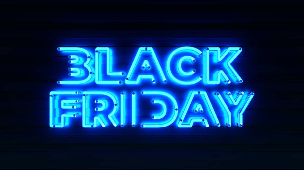 istock Black Friday 3d Neon Letter Signboard Illustration 1343386701