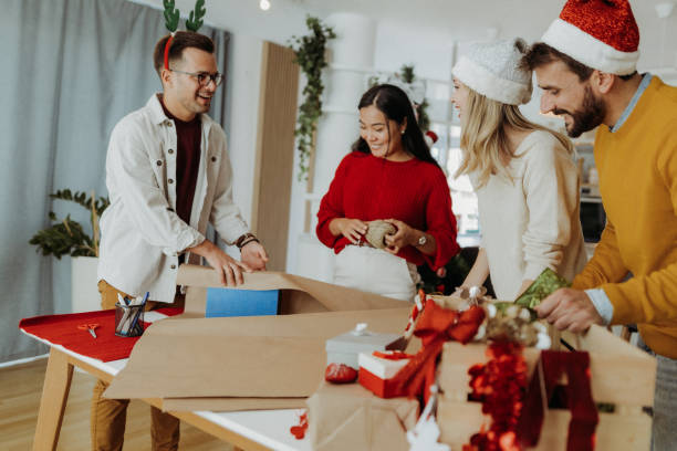 istock Friends celebrating Christmas 1343388214