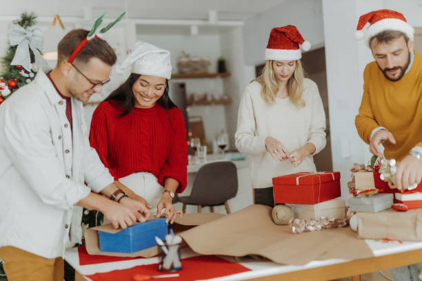 istock Friends celebrating Christmas 1343388931