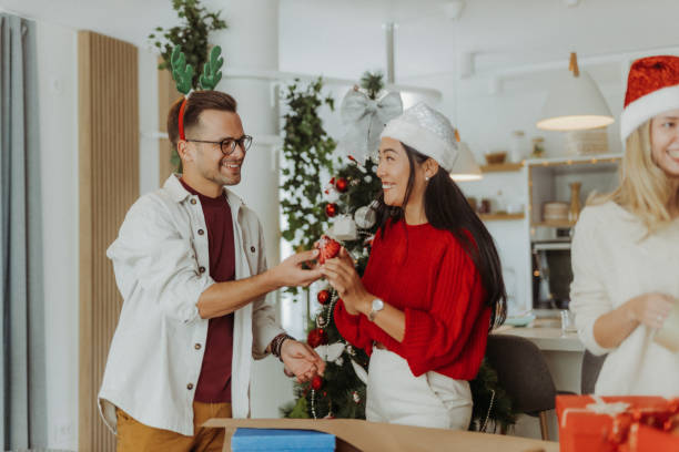 istock Friends celebrating Christmas 1343390062
