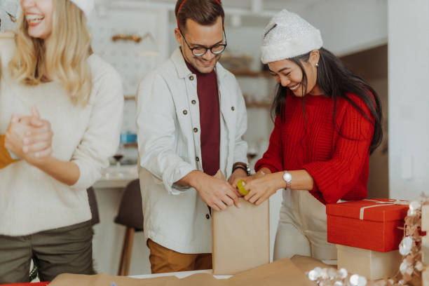 istock Friends celebrating Christmas 1343391748