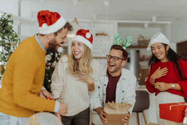 istock Friends celebrating Christmas 1343391797