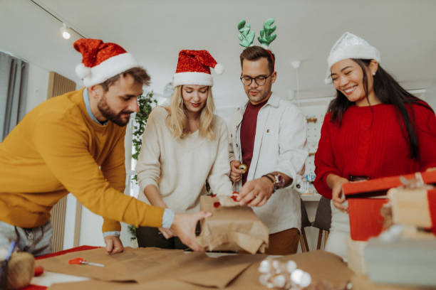 istock Friends celebrating Christmas 1343391805