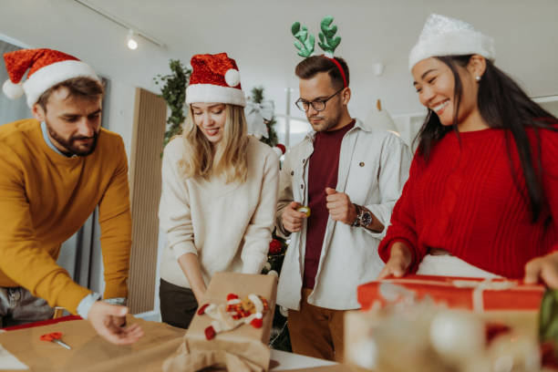 istock Friends celebrating Christmas 1343391840