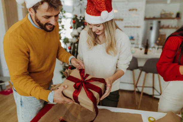 istock Friends celebrating Christmas 1343393239